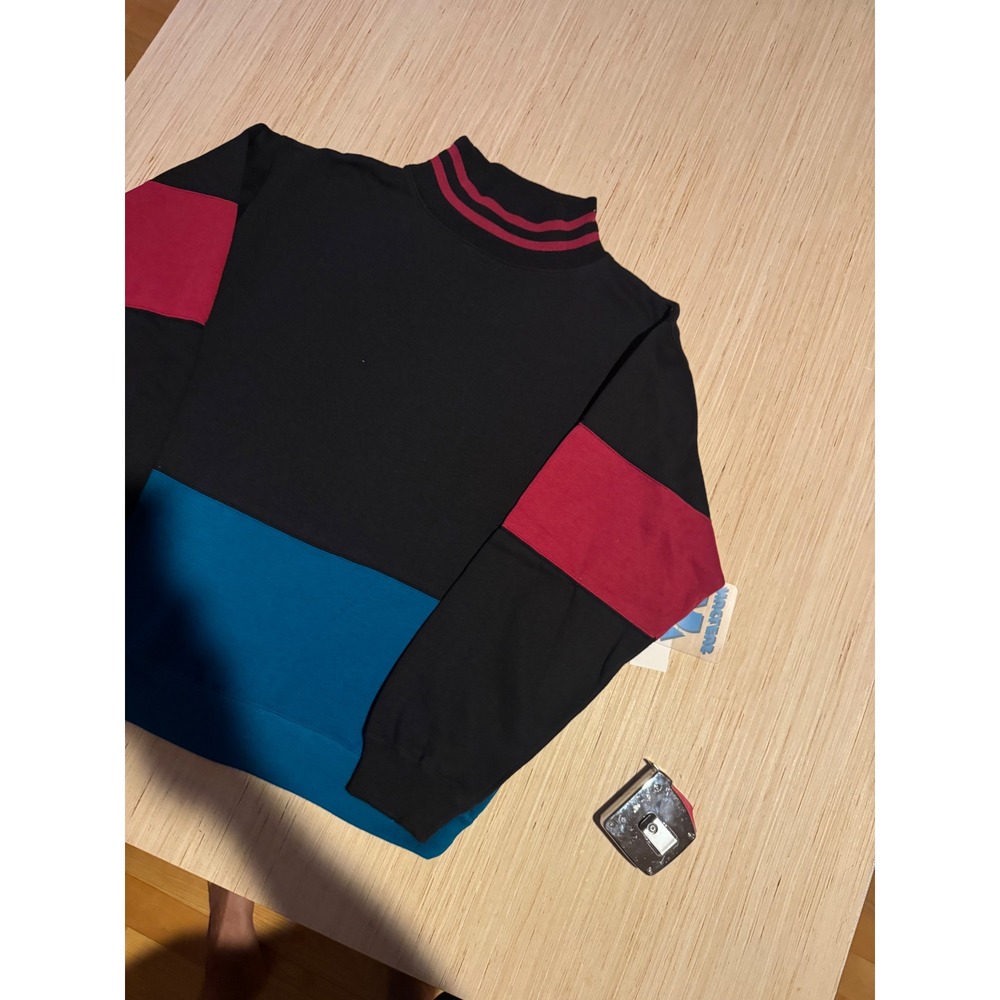 Vintage Nucleus Montgomery Ward Colorblock Mock Sweatshirt Mens Medium NWT 44